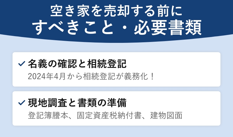空き家を売却する前にすべきこと・必要書類