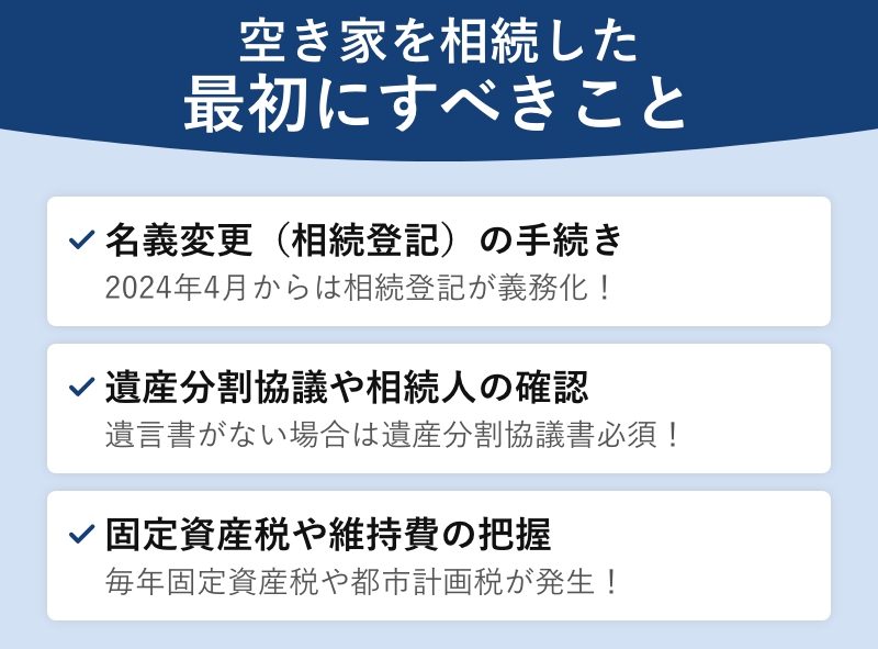 空き家を相続した最初にすべきこと
